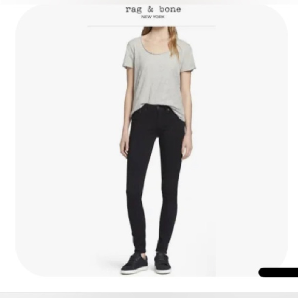 Rag & Bone Legging Jegging Skinny Jeans in Black Plush Size 26 Midrise